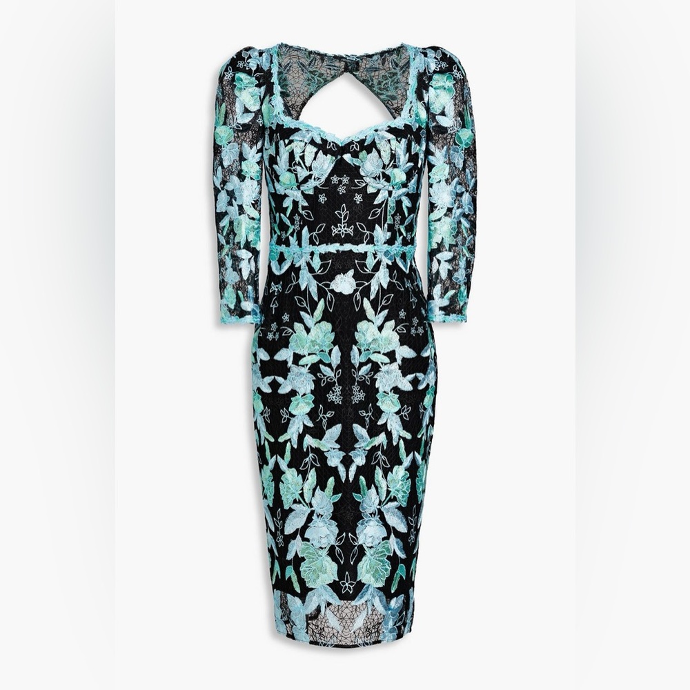 NWT Marchesa Note Cutout EmbroideredTulle Dress - Picture 6 of 16